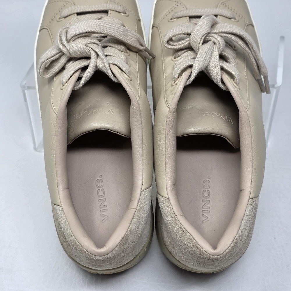 Vince Bensley Women's Platform Leather Lace-Up Sneaker Size 7.5 Pre-owned - Picture 8 of 11
